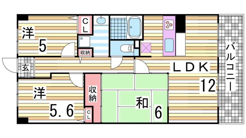 神戸電鉄有馬線 大池駅 徒歩3分 4階建 築35年の間取り写真