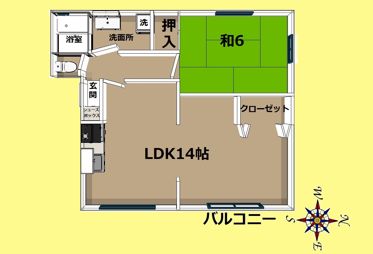 宮城県仙台市宮城野区大梶（アパート）の賃貸物件の間取り