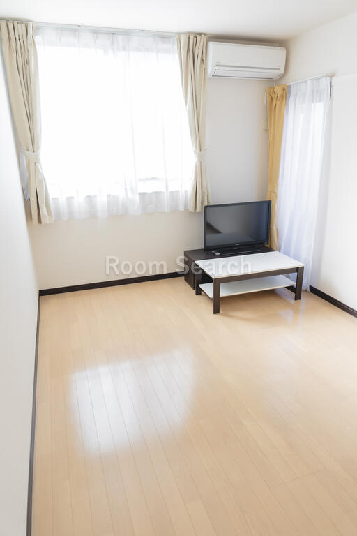 居室・リビング　テレビ、カーテン、エアコン、照明付き