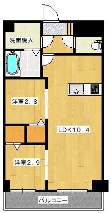 鹿児島市高麗町のマンションの間取り