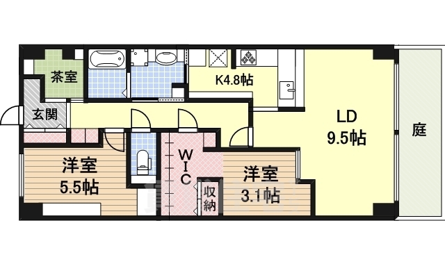 清須市西枇杷島町上新のマンションの間取り