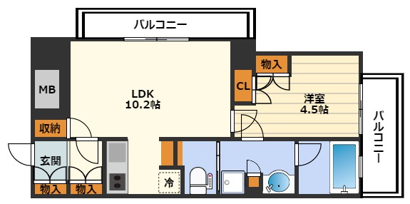 パークアクシス梅田の間取り