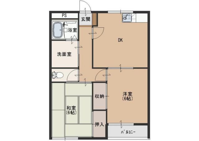 豊橋市一色町のアパートの間取り