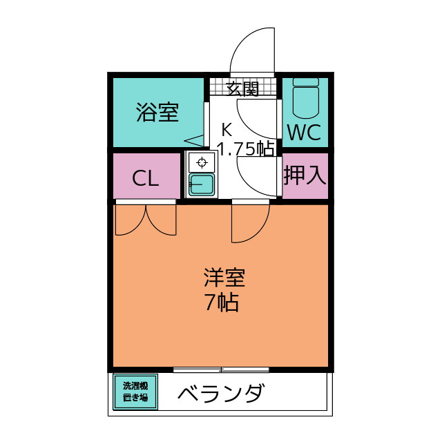 【ハイツ長田の間取り】