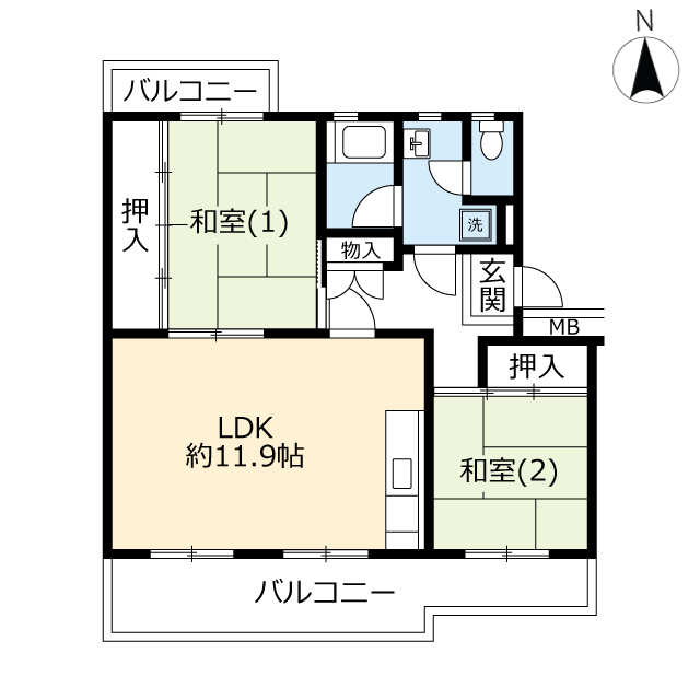 ＵＲ金沢シーサイドタウン並木一丁目第二の間取り