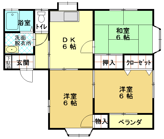 リビエールまみずB棟の間取り