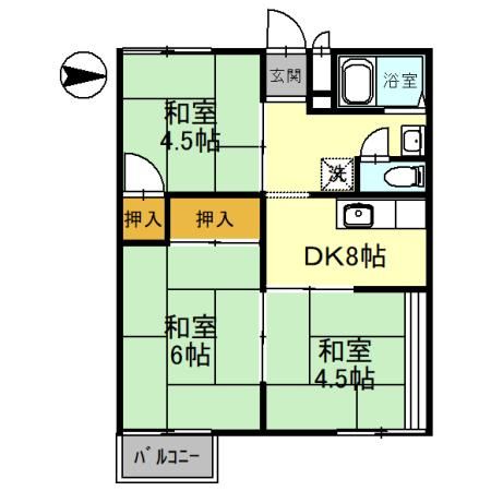 東大阪市御幸町のアパートの間取り