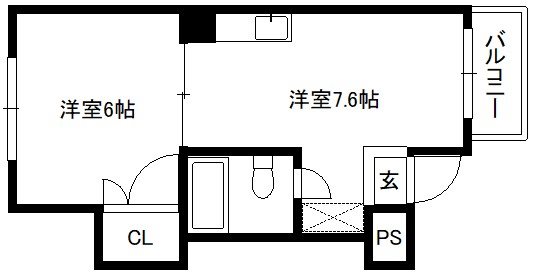 京都市北区小山南上総町のマンションの間取り