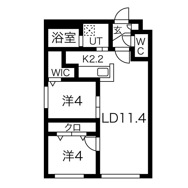 札幌市北区北三十条西のマンションの間取り