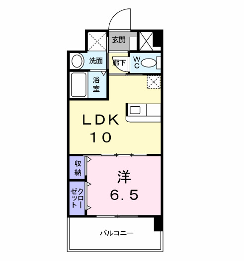 北九州市小倉北区東篠崎のマンションの間取り