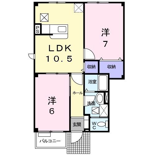 八戸市大字新井田のアパートの間取り