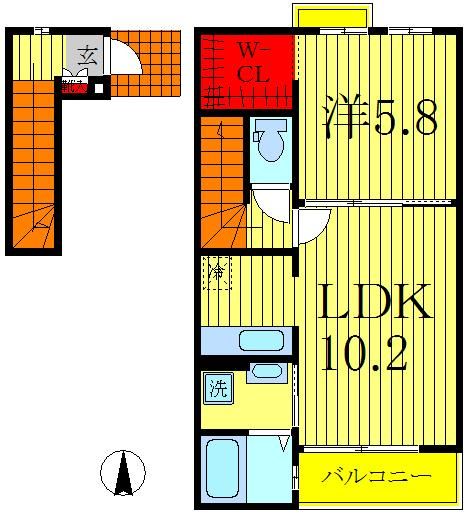 クレードル　二ツ木の間取り