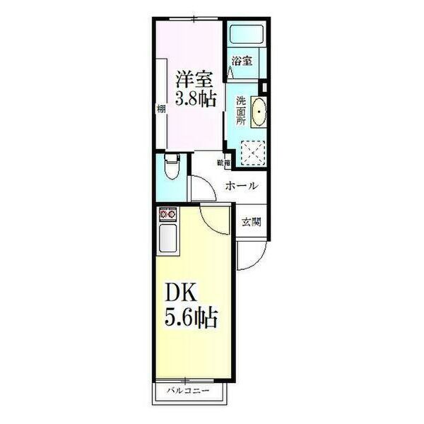 仙台市泉区黒松のアパートの間取り