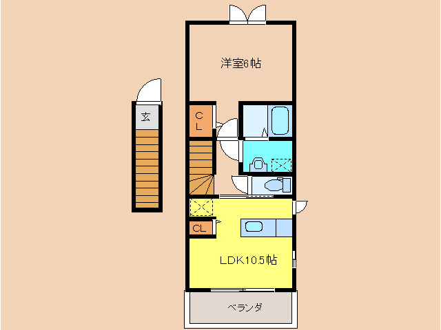 宮崎市大塚町のアパートの間取り