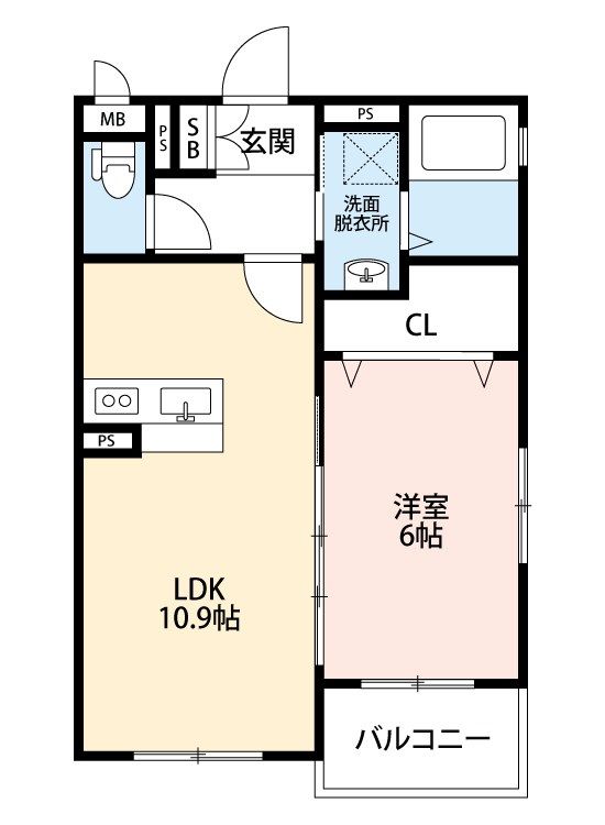 北九州市小倉南区長尾のマンションの間取り