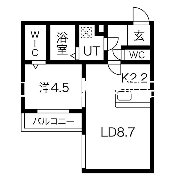 札幌市手稲区曙二条のマンションの間取り