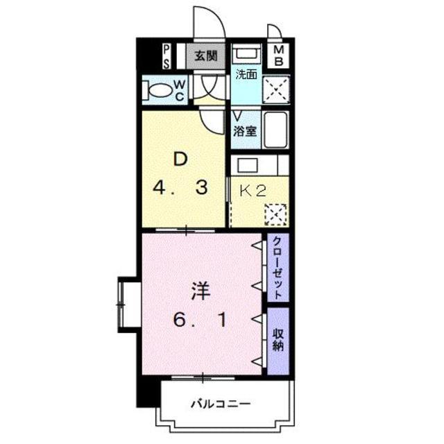 熊本市中央区本荘町のマンションの間取り