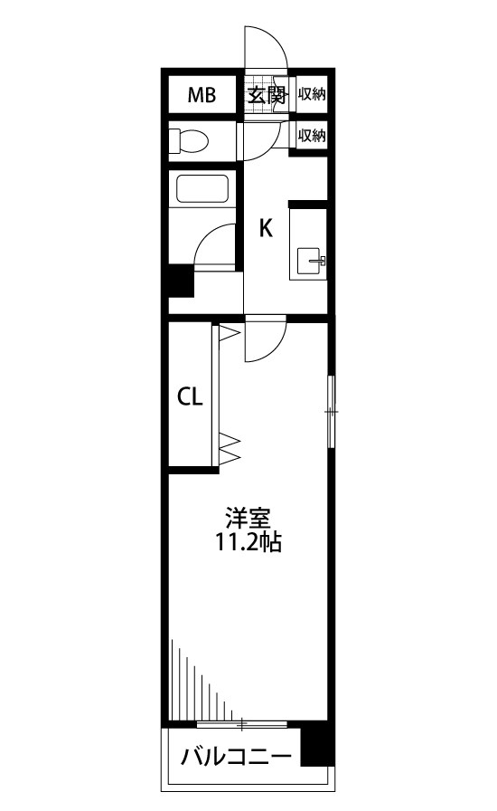 【ヴィラ東中通の間取り】