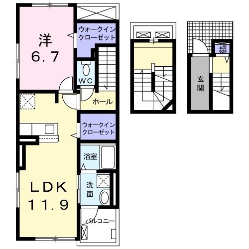 春日井市宮町のアパートの間取り