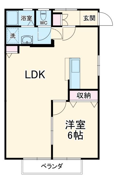 岡崎市南明大寺町のアパートの間取り