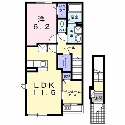 前橋市石倉町のアパートの間取り