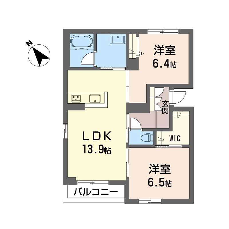 倉敷市片島町のアパートの間取り