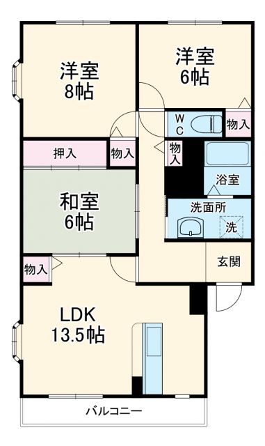 岐阜市柳津町上佐波のマンションの間取り