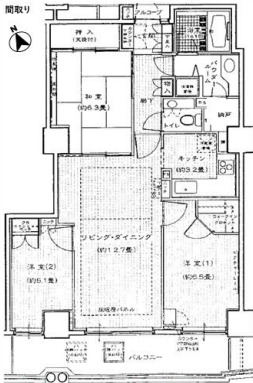 新宿区西新宿のマンションの間取り