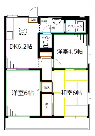 杉並区本天沼のアパートの間取り