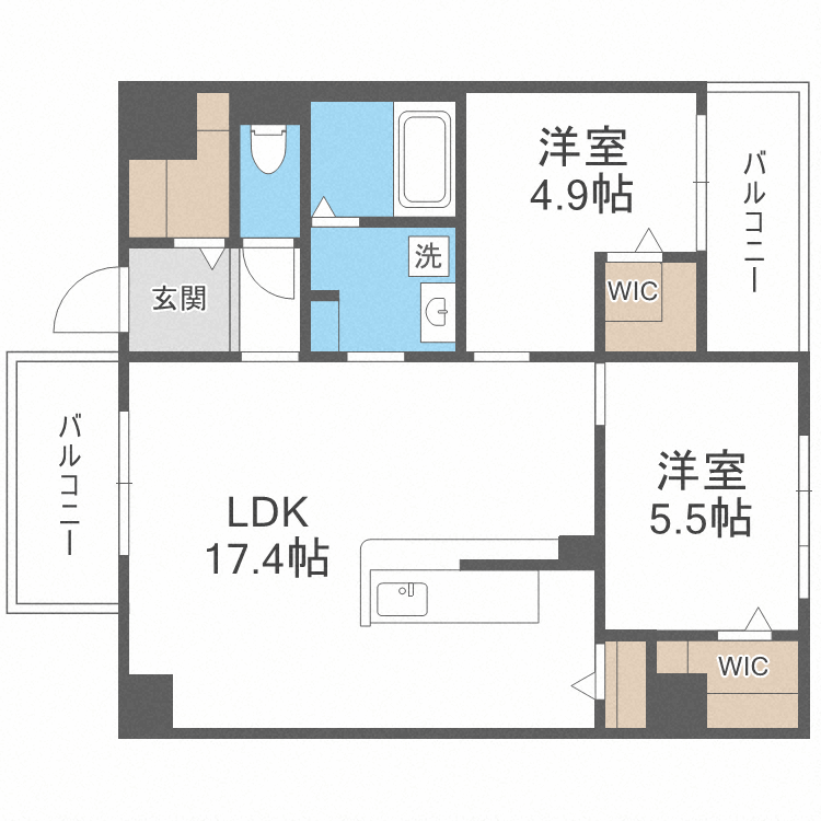 ＴＨＥ　ＳＴＡＧＥ西新の間取り