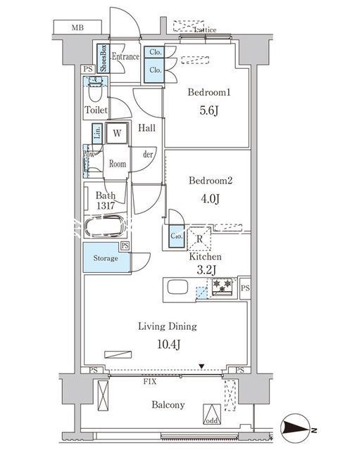 【大田区東矢口のマンションの間取り】