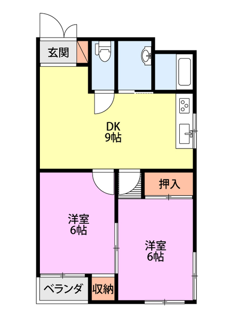 柏崎市大字上田尻のアパートの間取り