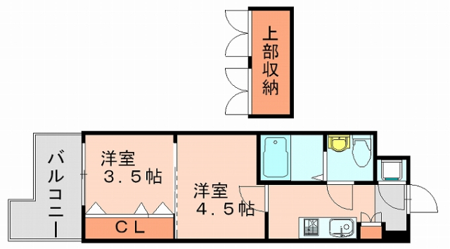 福岡市博多区住吉のマンションの間取り