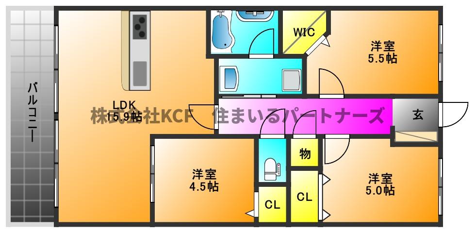 トラストレジデンス西鉄久留米駅の間取り