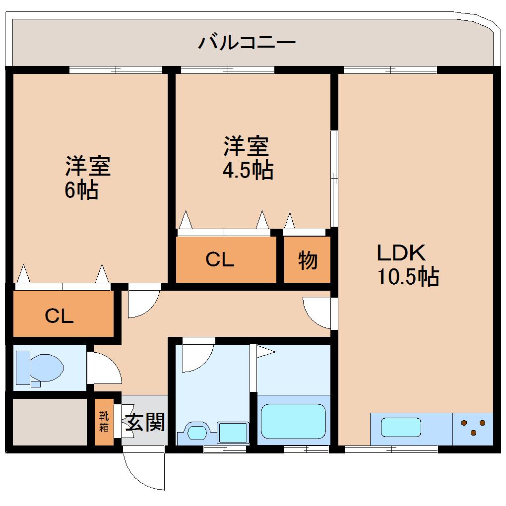 生駒市壱分町のマンションの間取り