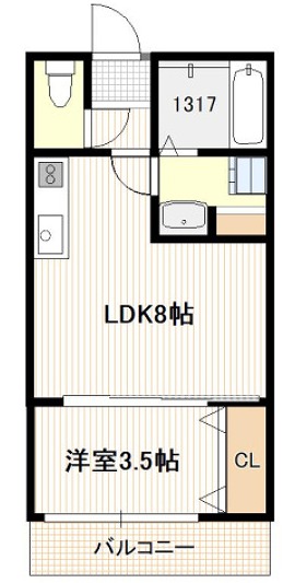 廿日市市桜尾本町のアパートの間取り