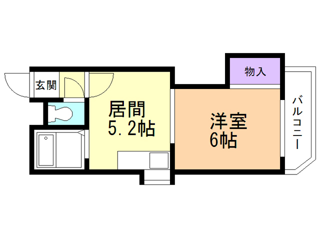 函館市五稜郭町のマンションの間取り