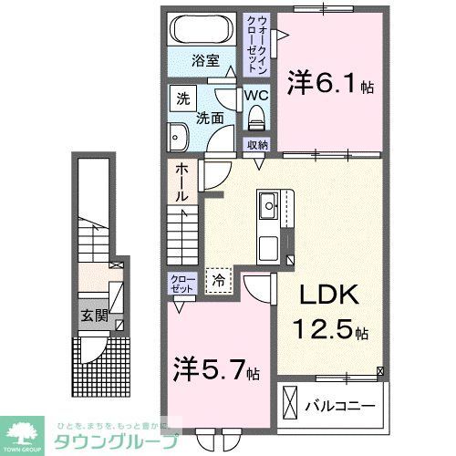 高座郡寒川町宮山のアパートの間取り