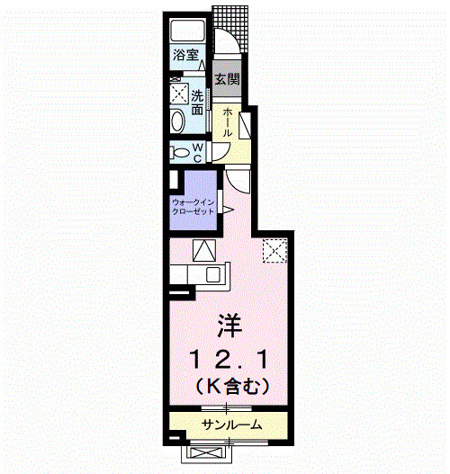 砺波市一番町のアパートの間取り