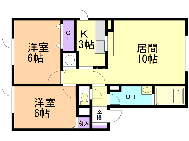 札幌市北区屯田五条のアパートの間取り