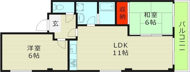 大阪市城東区蒲生のマンションの間取り