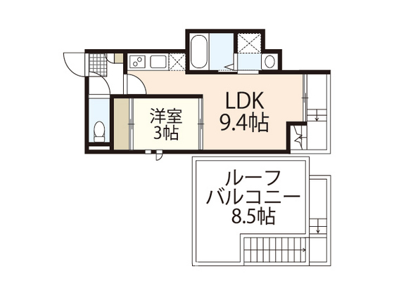 広島県広島市佐伯区旭園（アパート）の賃貸物件の間取り