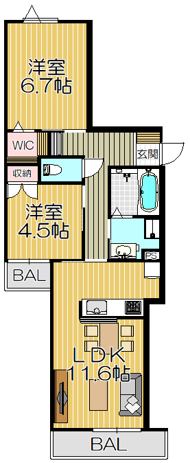 La LaBrezza芦屋翠ヶ丘の間取り