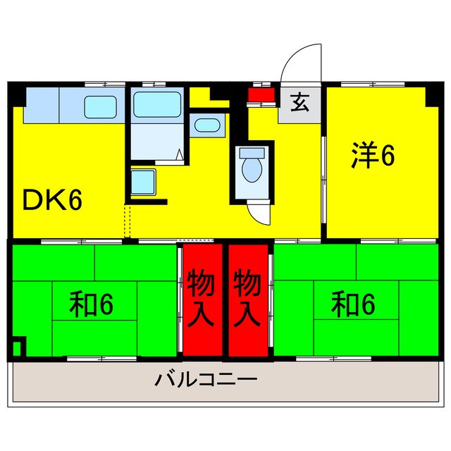 ビレッジハウス市原の間取り写真