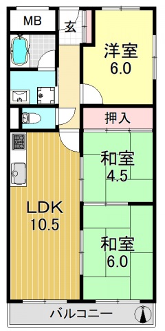 ダイヤモンドハイツ橋原の間取り写真