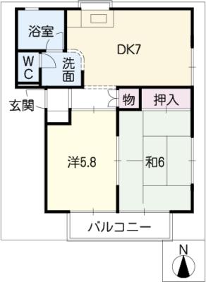 ファミール千代崎B棟の間取り写真