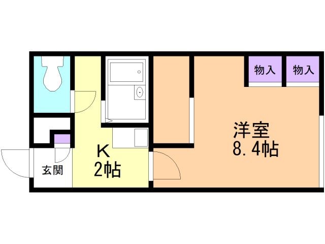 函館市大町のアパートの間取り