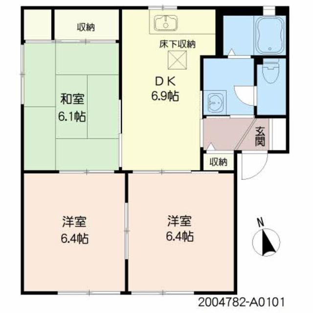 【北九州市小倉北区上到津のアパートの間取り】