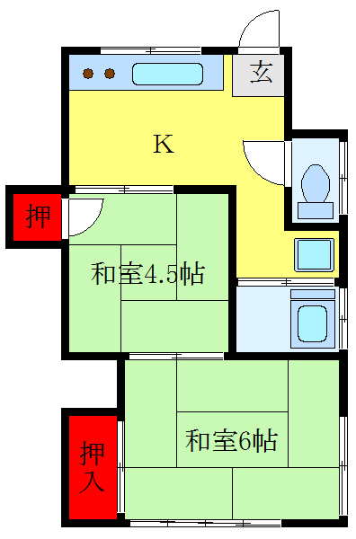 黒川アパートの間取り