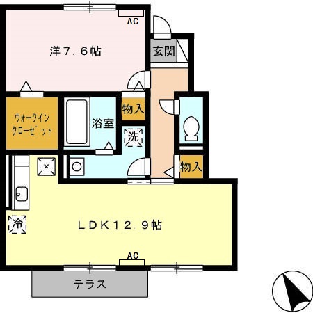 リュミエール　Ａ棟の間取り